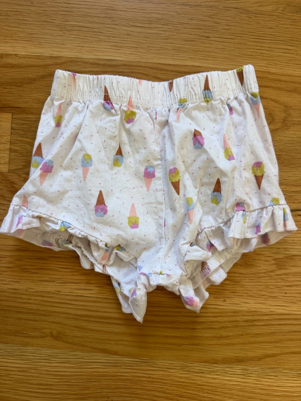 Petit Lem Baby Girl Ice Cream Print Ruffle Shorts